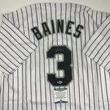 Camiseta de béisbol a rayas de Chicago de Harold Baines autografiada/firmada Beckett BAS COA