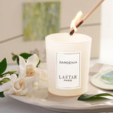 Bougie parfumée LASTAR Gardenia, 70 g – Arôme relaxant et lueur chaleureuse pour une ambiance chaleureuse, idéale pour la chambre et l'intérieur, pot en verre inclus
