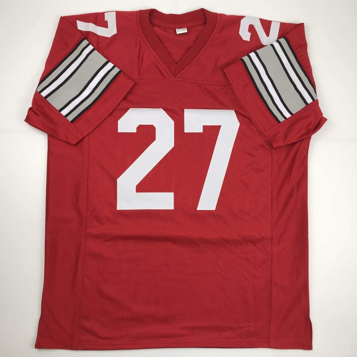 Camiseta de fútbol americano universitario autografiada/firmada por Eddie George, Ohio State, color rojo, JSA COA