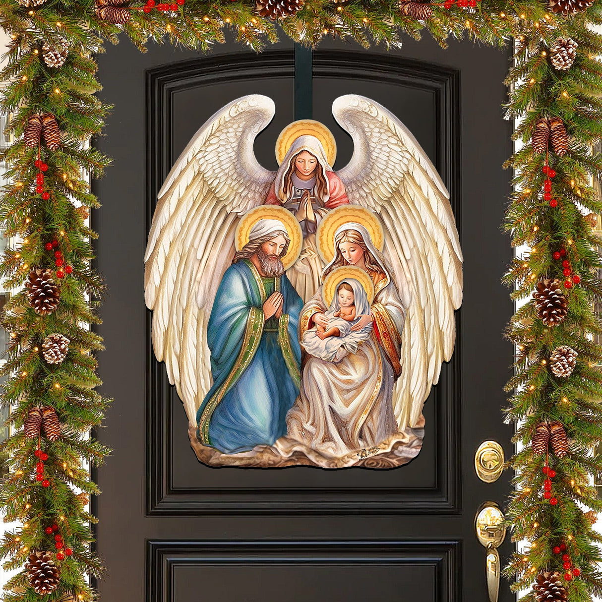 Nativity with Angel Holiday Door Decor  by G. Debrekht - Christmas Decor - 8611056H