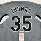 Camiseta de béisbol gris de Chicago autografiada/firmada por Frank Thomas JSA COA