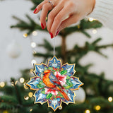 Forest Birds Snowflake Wooden Ornaments Set of 3 by G. Debrekht - Christmas Decor - 8090144-S3