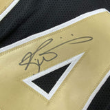 Camiseta de fútbol negra de Nueva Orleans, enmarcada, autografiada y firmada por Ricky Williams, 35 x 39, Beckett BAS COA