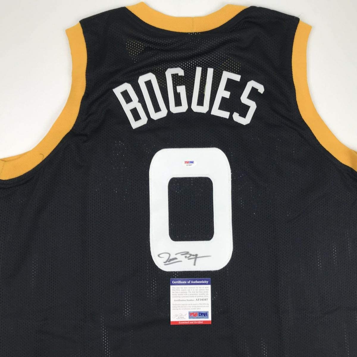 Camiseta de baloncesto negra de Muggsy Bogues Space Jam Monstars autografiada/firmada, PSA/CÓDIGO DE AUTÉNTICO DE ADN