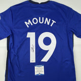 Autographed/Signed Mason Mount Chelsea FC Blue Soccer Futbol Jersey Beckett BAS COA #2