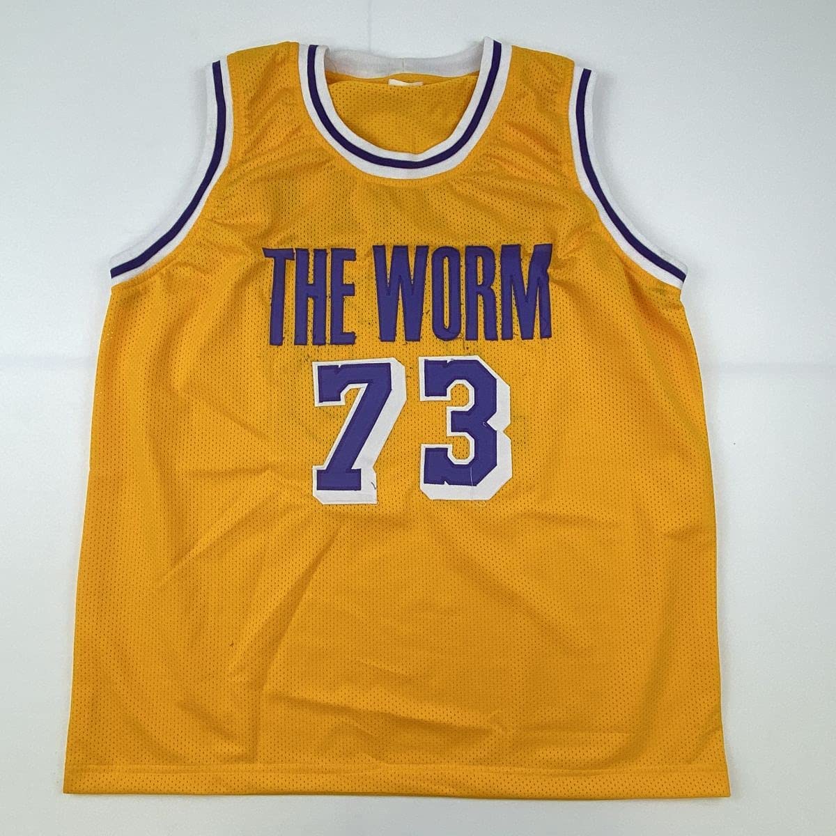 Autographed/Signed Dennis Rodman Los Angeles LA Yellow Basketball Jersey JSA COA #2