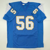 Camiseta de fútbol azul claro de San Diego de Shawne Merriman, autografiada y firmada, Beckett BAS COA