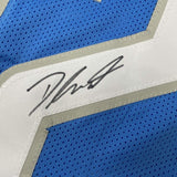 Autographed/Signed D'Andre Swift Detroit Blue Football Jersey JSA COA
