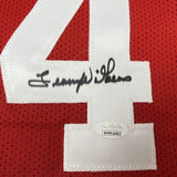 Camiseta de baloncesto roja de San Luis, enmarcada, autografiada y firmada por Lenny Wilkens, 35 x 39, JSA COA