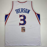 Autographed/Signed Allen Iverson Philadelphia White Retro Basketball Jersey JSA COA
