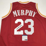 Camiseta de baloncesto roja de Houston de Calvin Murphy autografiada/firmada con certificado de autenticidad de PSA/ADN