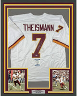 Framed Autographed/Signed Joe Theismann 35x39 83 MVP Washington White Football Jersey Beckett BAS COA
