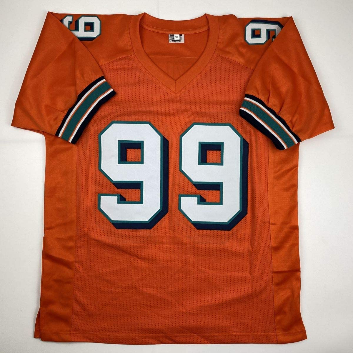 Camiseta de fútbol naranja autografiada/firmada de Jason Taylor Miami JSA COA