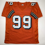 Camiseta de fútbol naranja autografiada/firmada de Jason Taylor Miami JSA COA