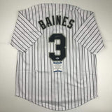 Camiseta de béisbol a rayas de Chicago de Harold Baines autografiada/firmada Beckett BAS COA
