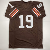 Camiseta de fútbol americano Cleveland Brown autografiada/firmada de Bernie Kosar JSA COA