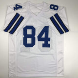 Camiseta de fútbol blanca de Dallas de Jay Novacek autografiada/firmada JSA COA