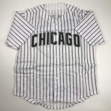 Camiseta de béisbol a rayas de Chicago autografiada y firmada por Frank Thomas (JSA COA)