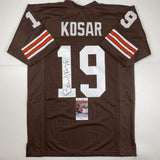 Camiseta de fútbol americano Cleveland Brown autografiada/firmada de Bernie Kosar JSA COA