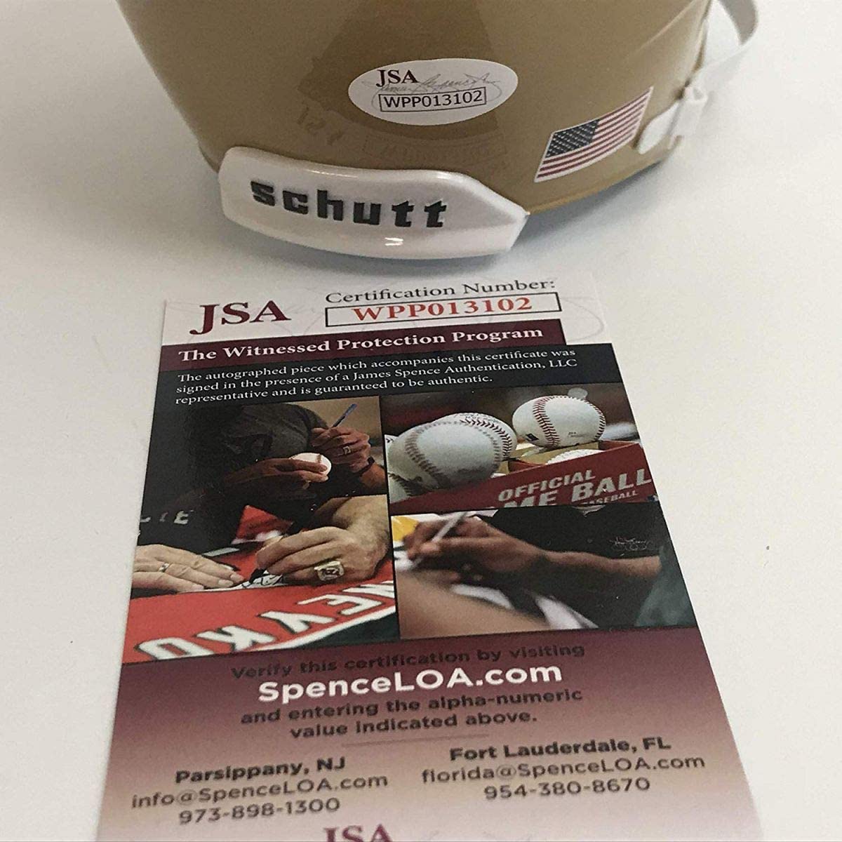 Casco miniatura de fútbol americano de Notre Dame Irish autografiado y firmado por Rudy Ruettiger (JSA COA)
