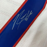 Camiseta de fútbol blanca de Nueva York de 35 x 39, enmarcada, autografiada y firmada por Rodney Hampton (JSA COA)