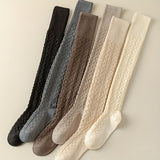 2 Pairs Solid Thigh High Stockings, Slim Fit Knitted Over The Knee Socks, Women's Stockings & Hosiery