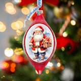 Magical Moments Santa Drop Glass Ornament by G. Debrekht - Christmas Santa Snowman Decor - 757-046
