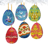 Deco Eggs Wooden Ornaments Set of 6 by G. DeBrekht - Designocracy - 8199720-S6