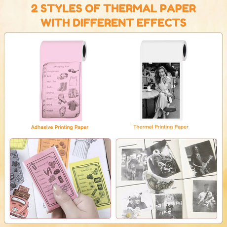 Mini Printer, All Purpose Sticker Maker With Thermal Papers, Bluetooth Portable Printer All Purpose - Lootquake