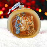 Angels Lullaby Lg Glass Ornament by G.Debrekht - Nativity Holiday Decor - 73940