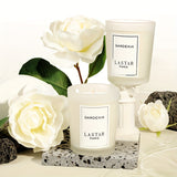 Bougie parfumée LASTAR Gardenia, 70 g – Arôme relaxant et lueur chaleureuse pour une ambiance chaleureuse, idéale pour la chambre et l'intérieur, pot en verre inclus
