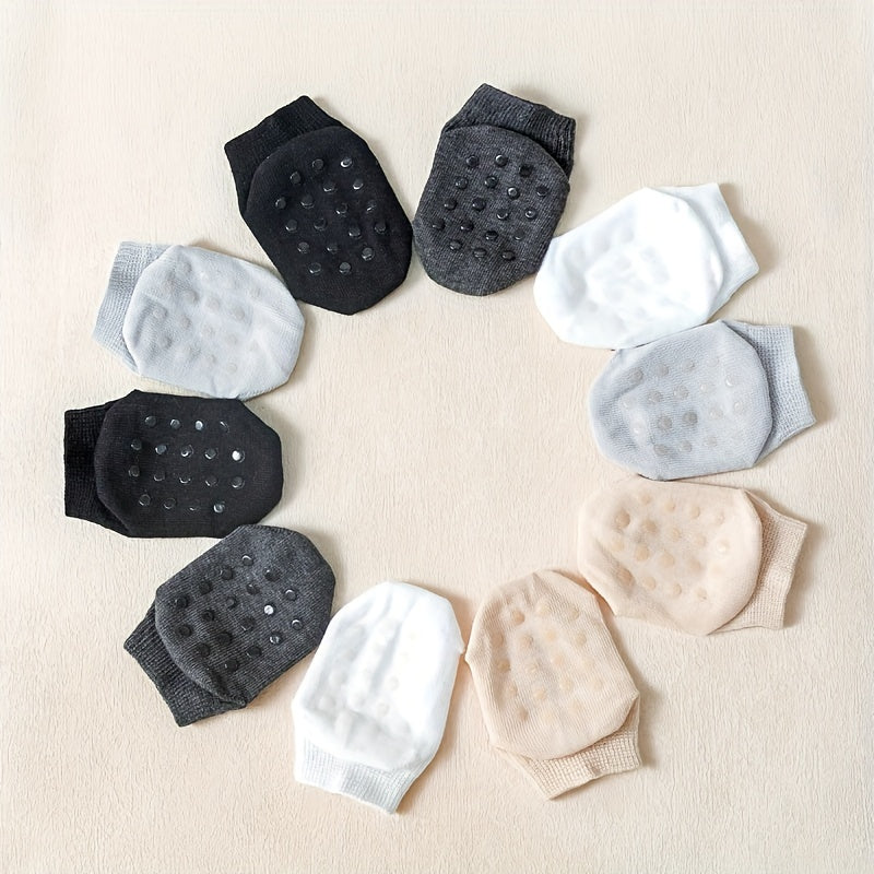 10 Pairs Of Baby Boy's Solid No Show Socks, Comfy Breathable Casual Soft Elastic Socks For Babies Indoor Outdoor Activities