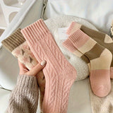 4 pares de calcetines gruesos, cálidos y cómodos, de rizo, de tubo medio, para mujer.