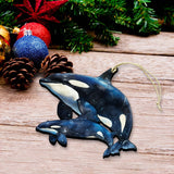 Adornos de madera de orcas de Alaska de G.Debrekht - Decoración navideña de vida silvestre - 8710102-1