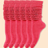 6 Pairs Solid Knitted Socks, Simple & Comfy Slouchy Socks, Women's Stockings & Hosiery
