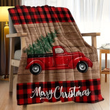 1pc Christmas Throw Blanket - Reindeer and Christmas Trees Printed, Soft, Cozy, Holiday-Themed, Versatile Throw for Couch, Bed, Sofa, Office, Camping, Indoor and Outdoor Use