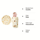 Couverture bébé en flanelle douce 285 g/m², motif tortilla – Le cadeau idéal pour une baby shower ! Cadeau d'Halloween ou de Noël.
