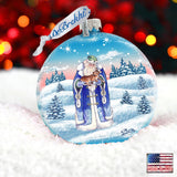 Father Frost Ball Glass Ornament by G. DeBrekht - Christmas Santa Snowman Décor - 73317