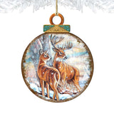 Deer's Family Ball Wooden Ornaments by G. DeBrekht - Wildlife Holiday Decor - 8025212