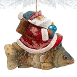 Goldfish Santa Wooden Ornaments by G. DeBrekht - Christmas Santa Snowman Decor - 8121635