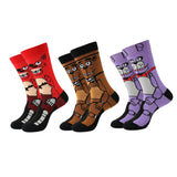 Lot de 3 paires de chaussettes tendance pour homme, motif dessin animé, respirantes, confortables et décontractées, unisexes, idéales pour l'extérieur et toutes saisons.
