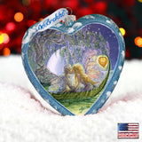 Wisteria Moon Heart Glass Ornament Limited Edition by Josephine Wall - Coastal Holiday Décor - 738-411-JW