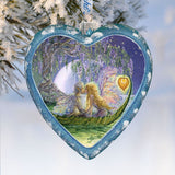 Wisteria Moon Heart Glass Ornament Limited Edition by Josephine Wall - Coastal Holiday Décor - 738-411-JW