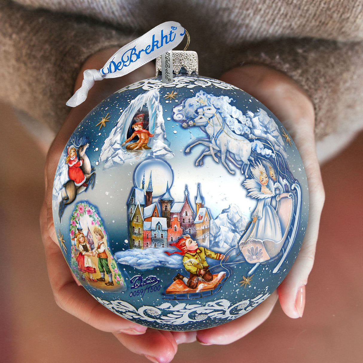 Adorno navideño de cristal de la Reina de las Nieves, edición limitada, tamaño grande - 73852 de G. DeBrekht