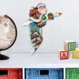 Decoración navideña para puerta con Papá Noel viajero de ganso de G. DeBrekht - Decoración navideña con muñeco de nieve de Papá Noel - 8114060H