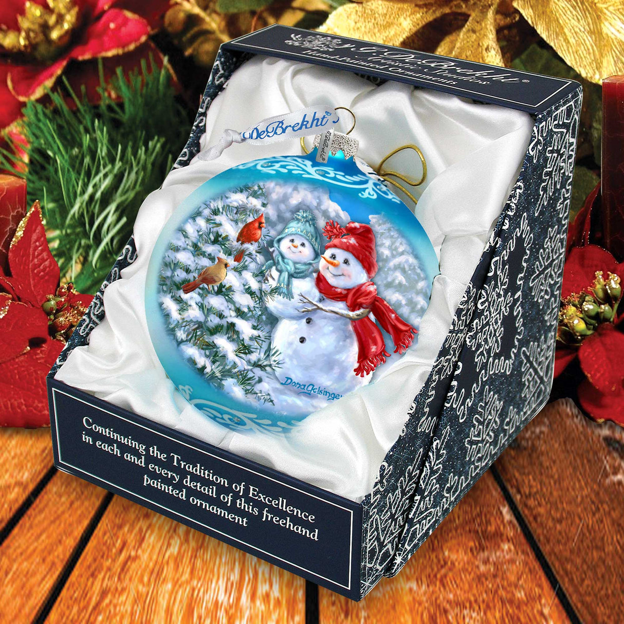 Baby Snowman's First Winter Lg Glass Ornament in Blue by Gelsinger - Christmas Décor - 73923B-DG