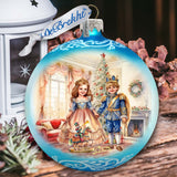 Nutcracker Ballet Scene - Clara and Prince Lg Glass Ornament by G. Debrekht - Christmas Décor - 73933