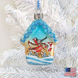 Red Robin House Mercury Glass Ornament by G. DeBrekht - Wildlife Holiday Décor - 739422