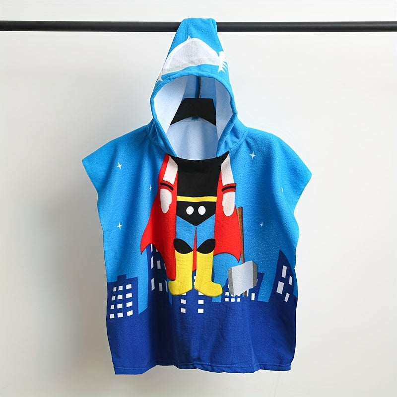 Toalla de baño infantil, bata de baño con capucha y estampado de dibujos animados, toalla de microfibra suave para niños, manta suave, toalla de playa usable, imprescindible para la playa, artículos de baño
