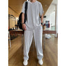 Drapey Short Sleeve Trousers Casual Two Piece Suit - Lootquake